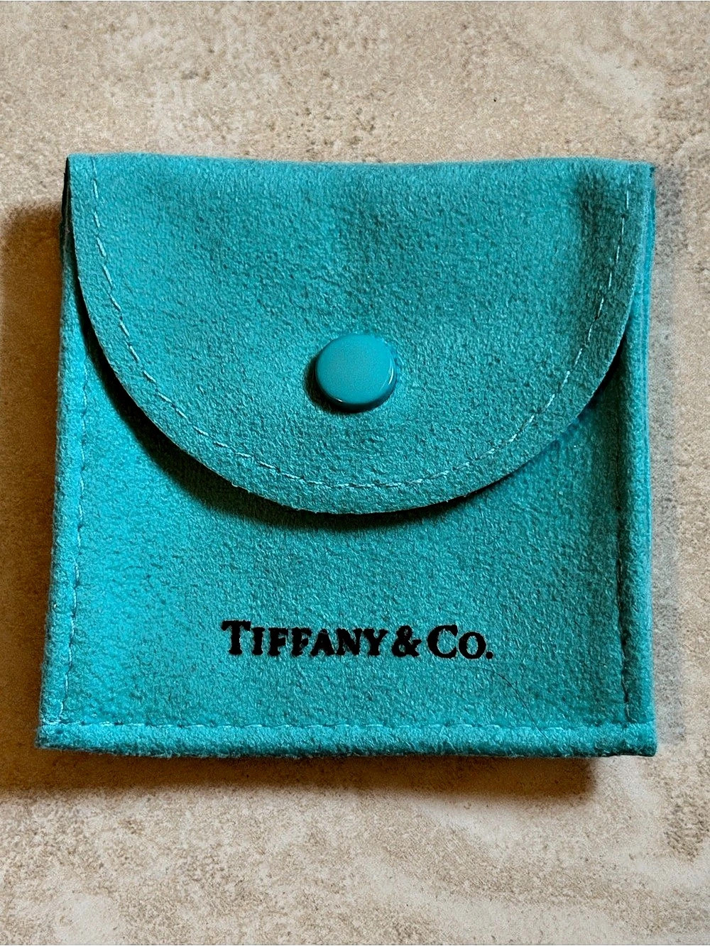 Tiffany & Co. Suede Snap Jewelry Pouch Blue